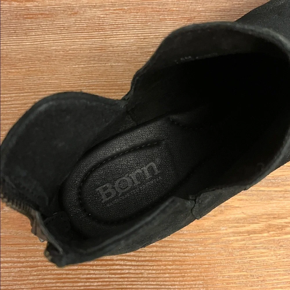 Born Shari Black Distressed Suede Leather Ankle Boots‎ - BR0041009 - 7.5 NWOB